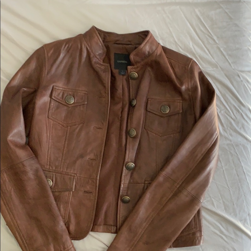 Express brown leather jacket
